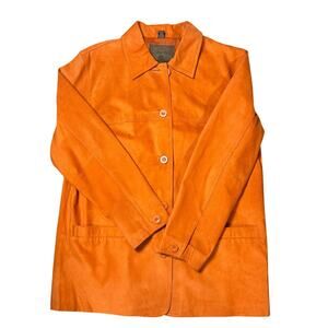 Orange Genuine Leather Vintage Jacket